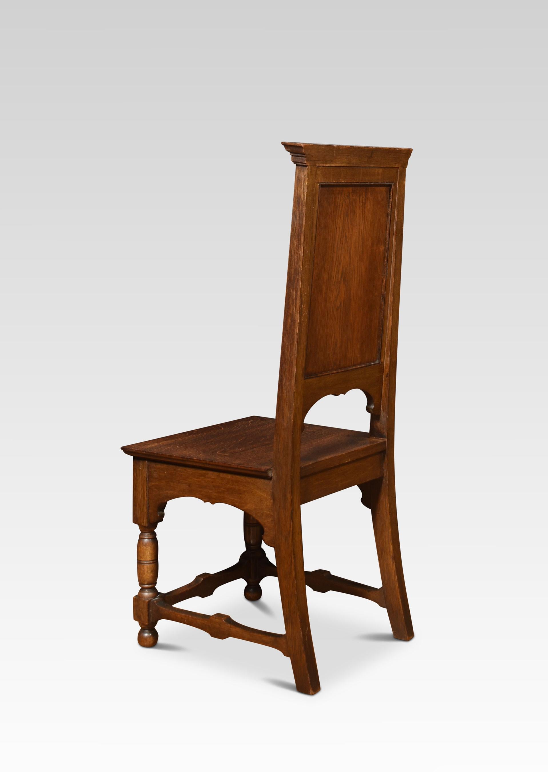 Pair of Carved Oak Hall Chairs In Good Condition For Sale In Cheshire, GB
