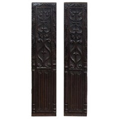 Pair of Carved Oak Panels