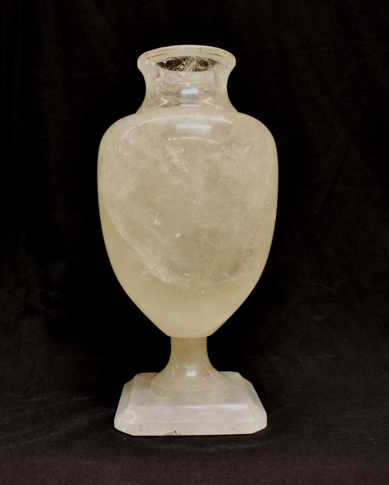 Pair of Carved Rock Crystal Vases at 1stDibs