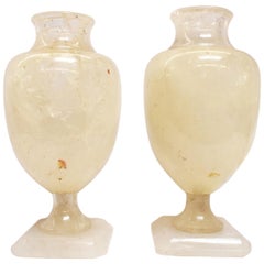 Pair of Carved Rock Crystal Vases