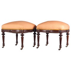 Pair of Carved Rosewood Stools