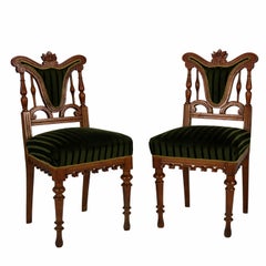Pair of Carved Side Chairs, Late 19th Century
