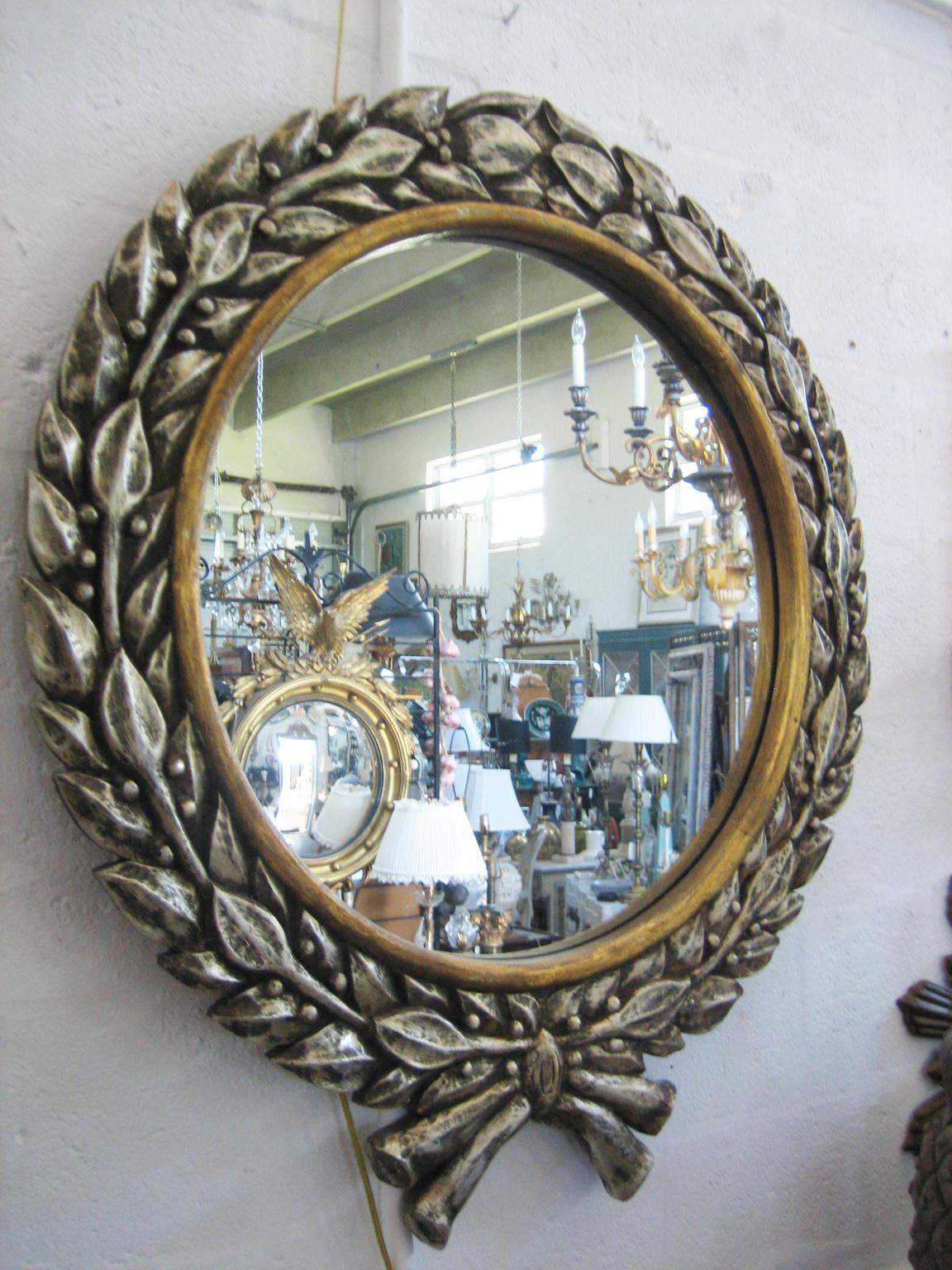 wreath on mirror