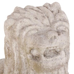 Pair of Carved Stone Lions