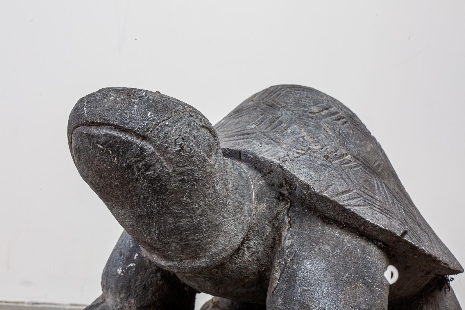 Pair of Carved Stone Turtle Sculptures In Good Condition In Rio Vista, CA