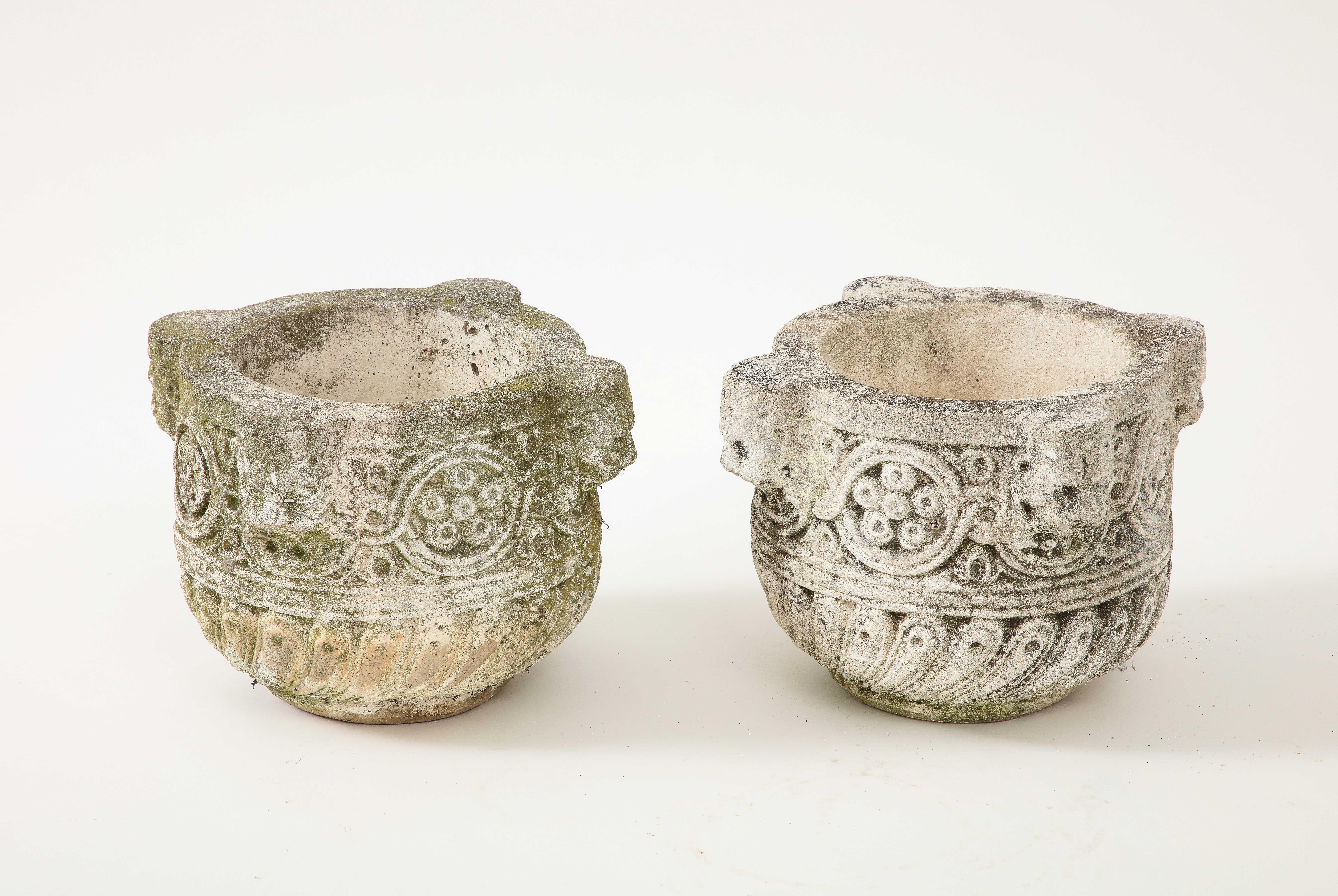 18th Century Pair of Carved Stone Vases or Jardinières, Italy, eighteenth century  For Sale