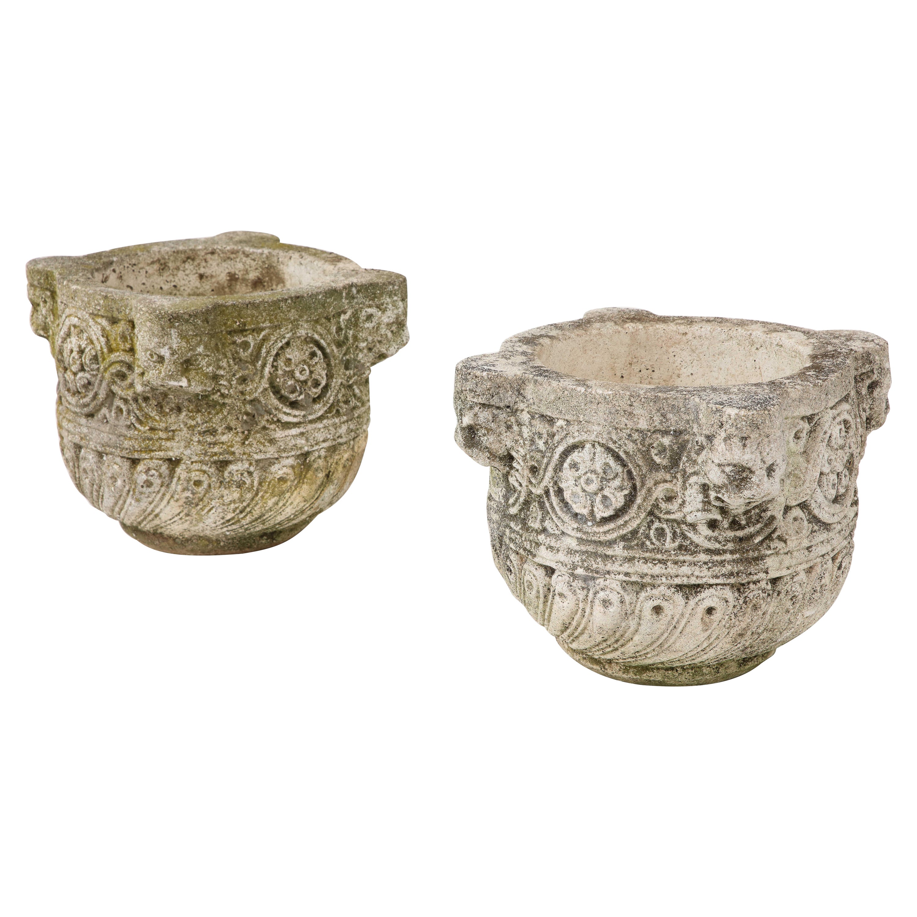 Pair of Carved Stone Vases or Jardinières, Italy, eighteenth century