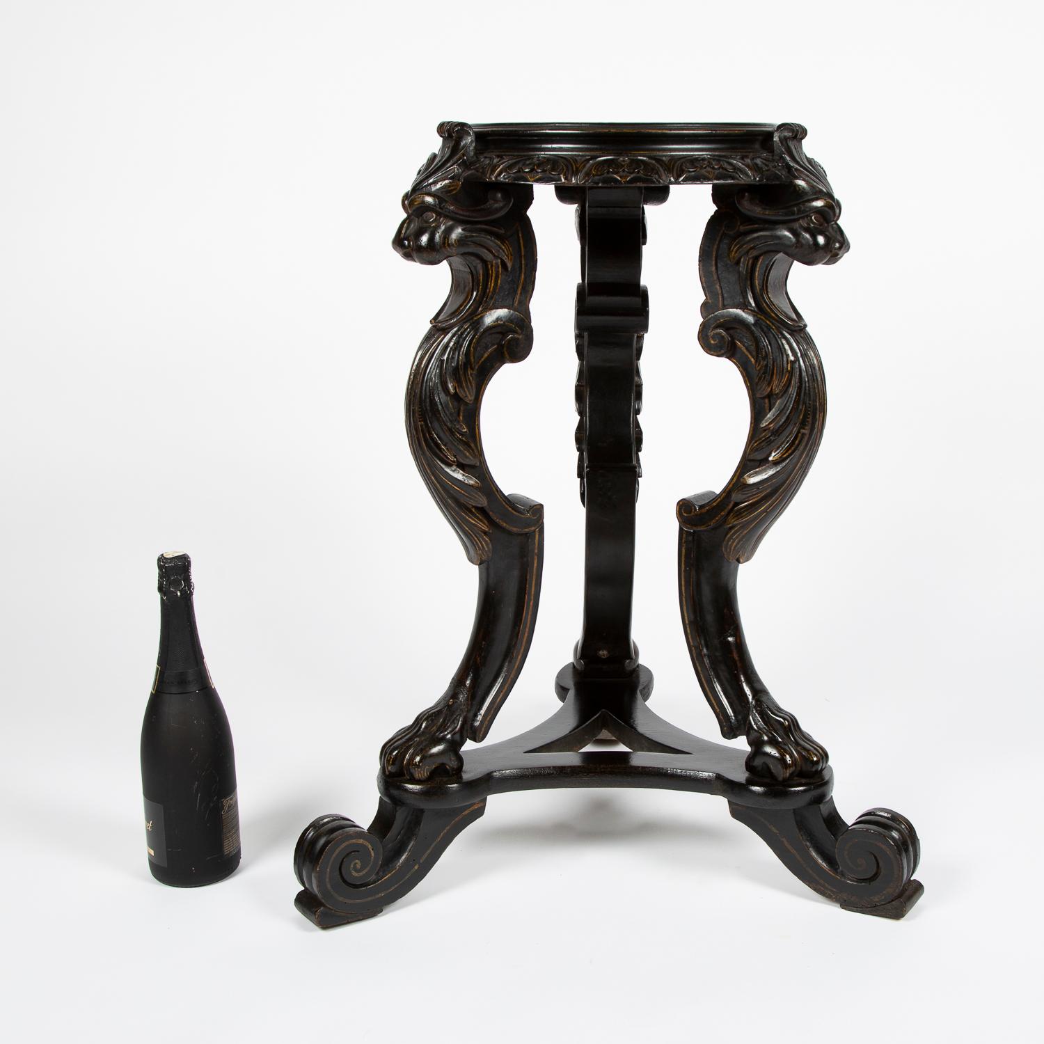 Pair of Carved Tripod Vase Stands For Sale 7