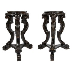 Pair of Carved Tripod Vase Stands