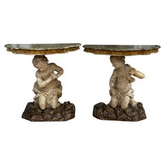 Pair of Carved Venetian Console Tables