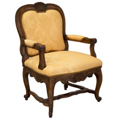 Pair of Carved Walnut 19th Century Italian Armchairs