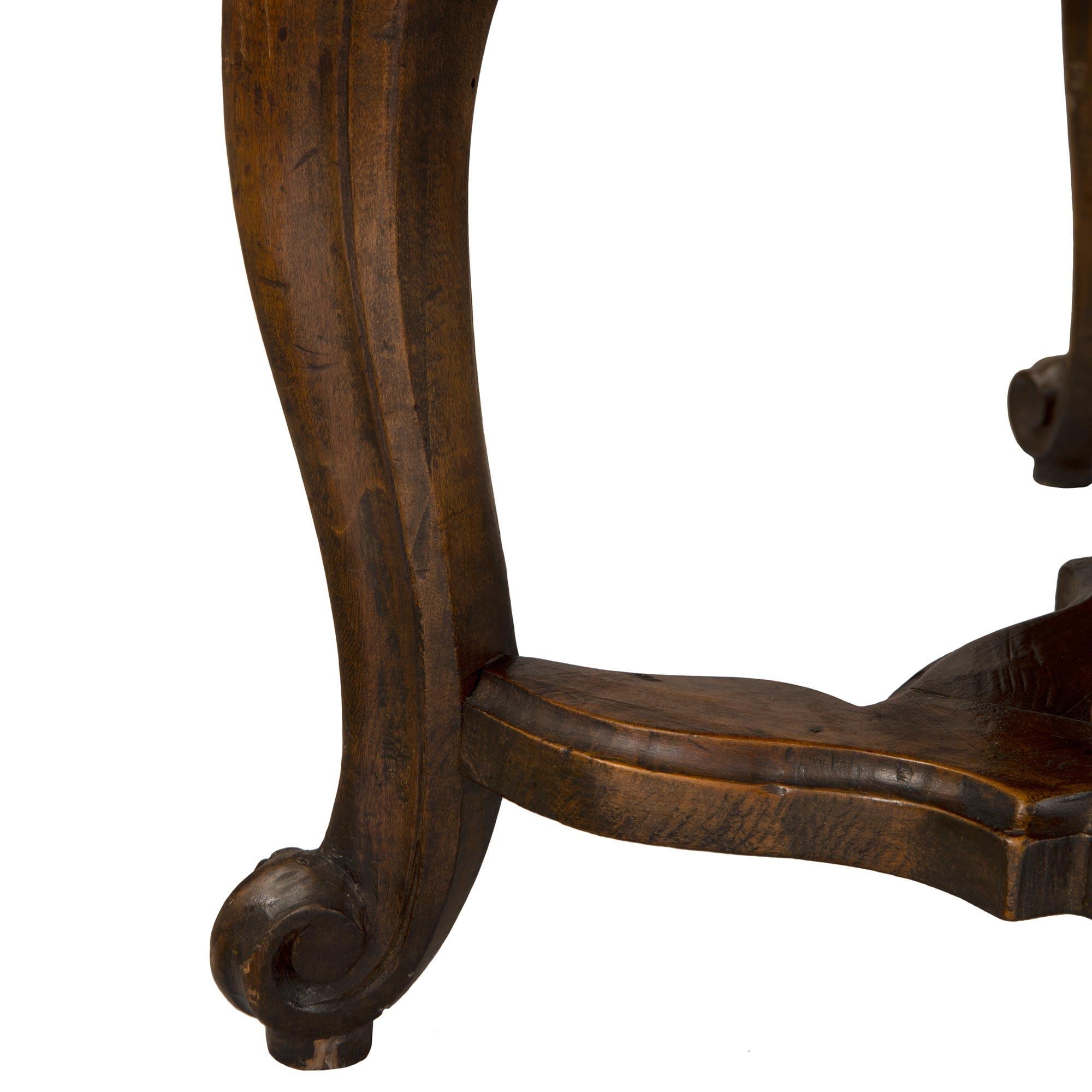Pair of Carved Walnut 19th Century Italian Armchairs For Sale 6