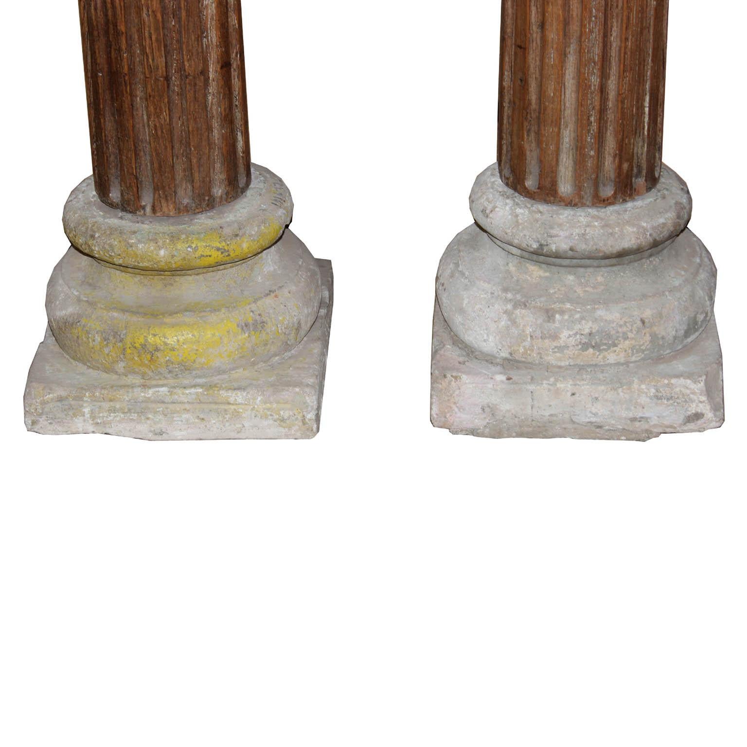 Pair of Carved Wood Columns 2
