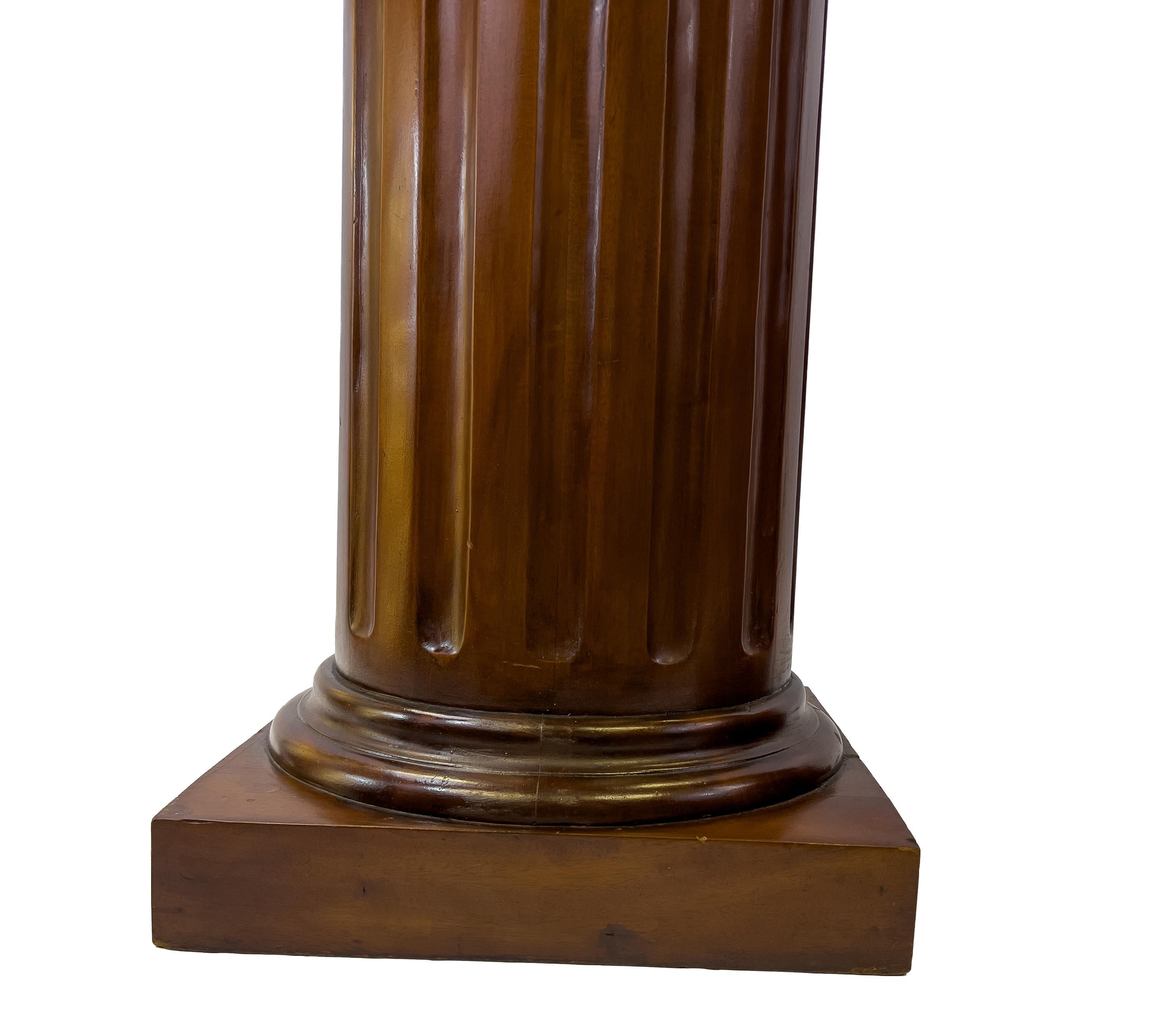 carved wood pedestal