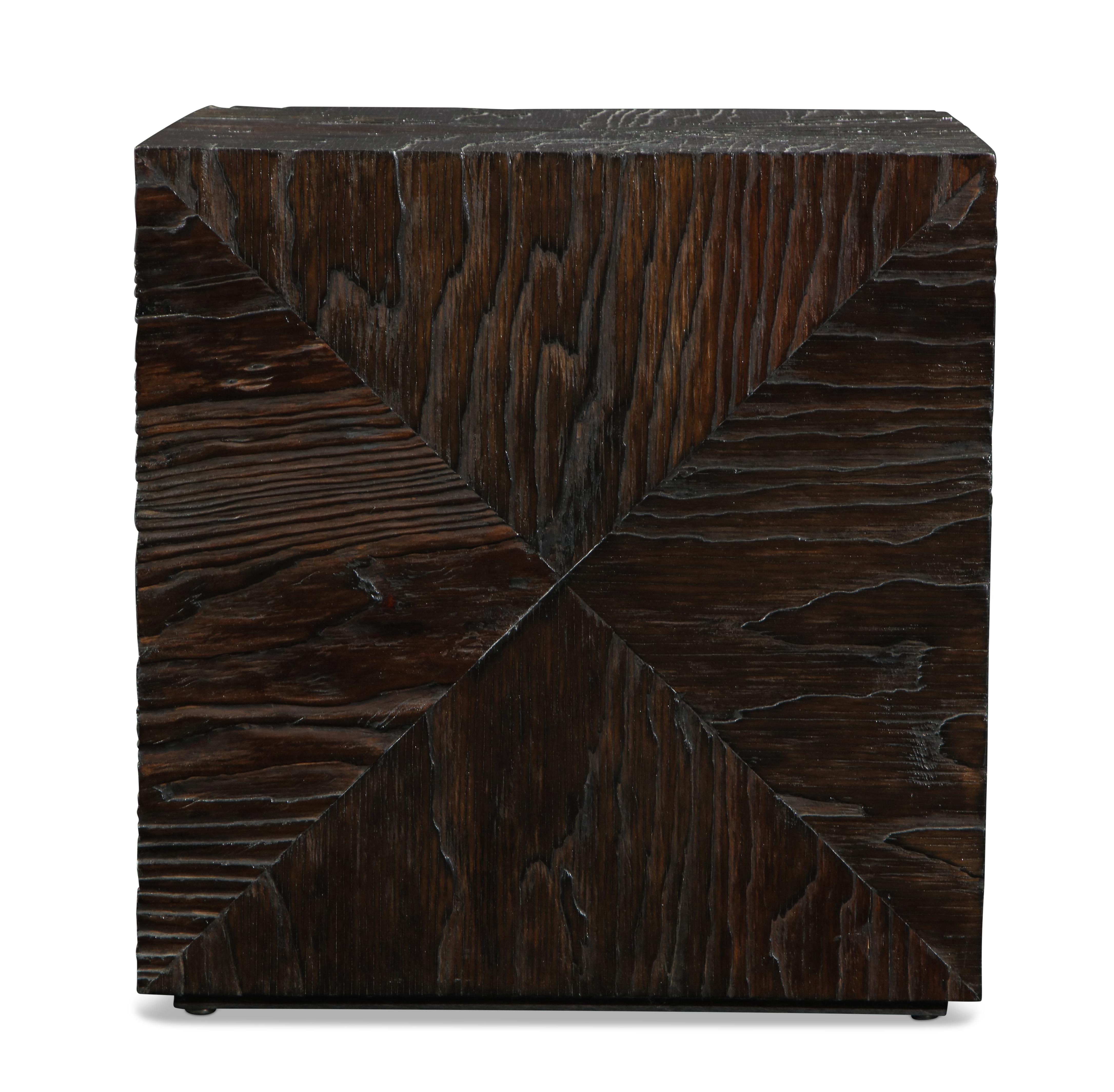 Pair of Carved Wood Cube Tables 2