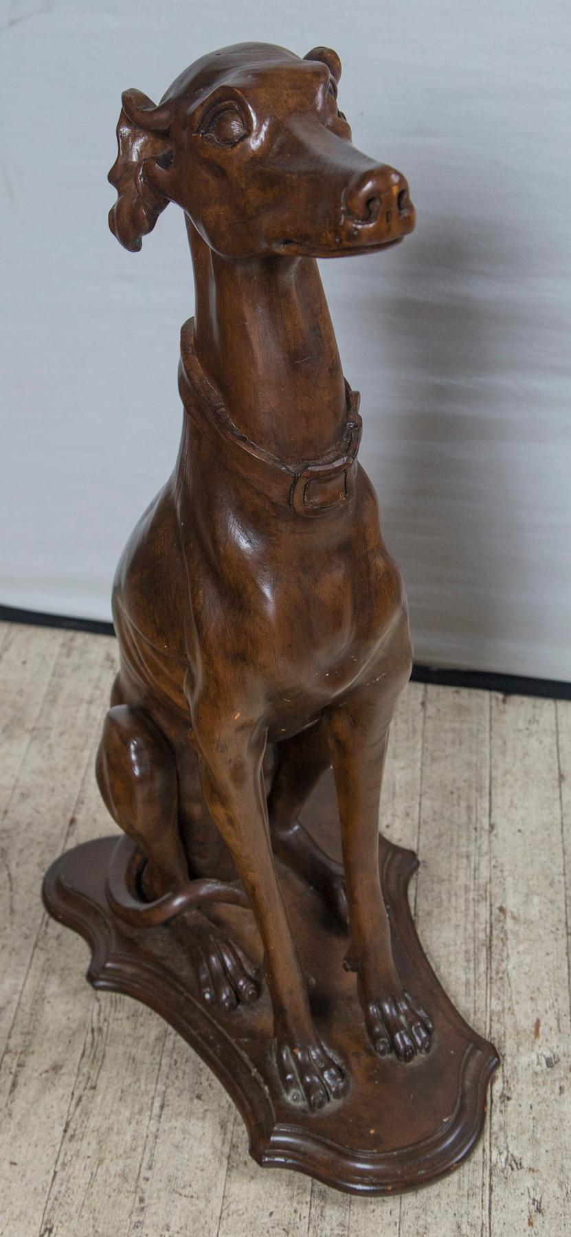 Pair of Carved Wood Dogs In Good Condition In Woodbury, CT