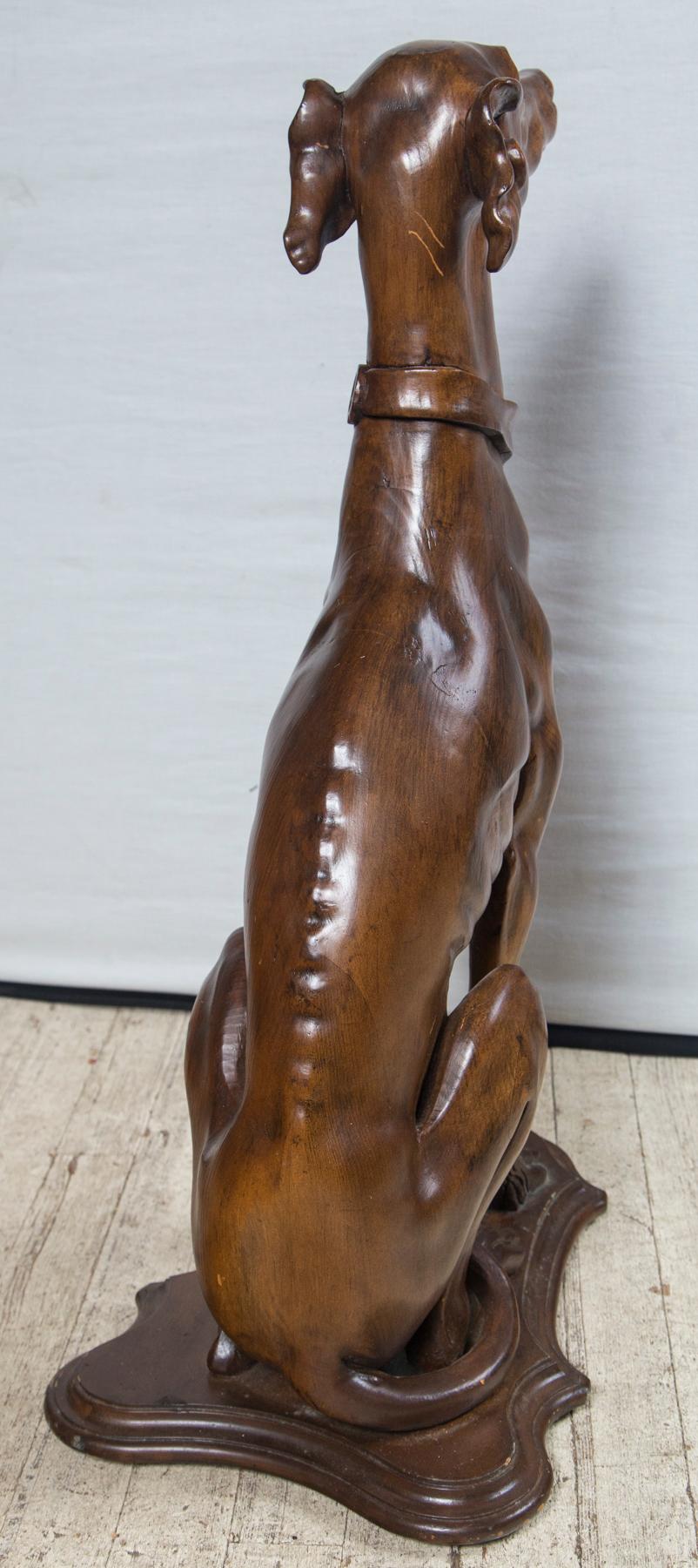 Pair of Carved Wood Dogs 1