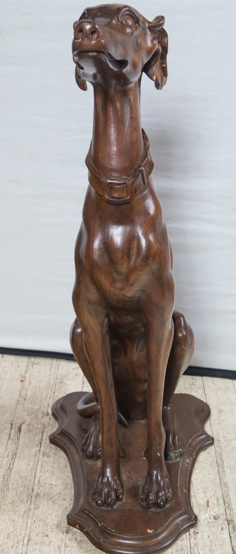 Pair of Carved Wood Dogs 2