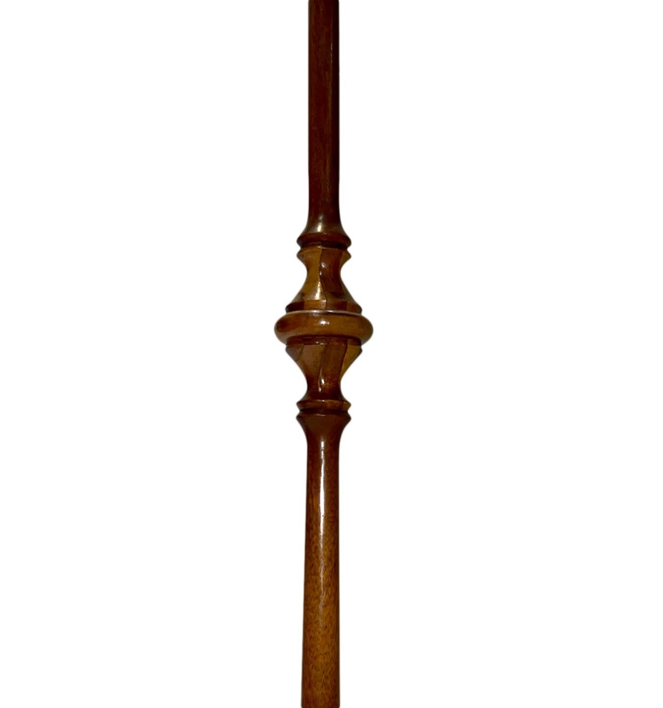 American Pair of Carved Wood Floor Lamps, Sold Individually  For Sale