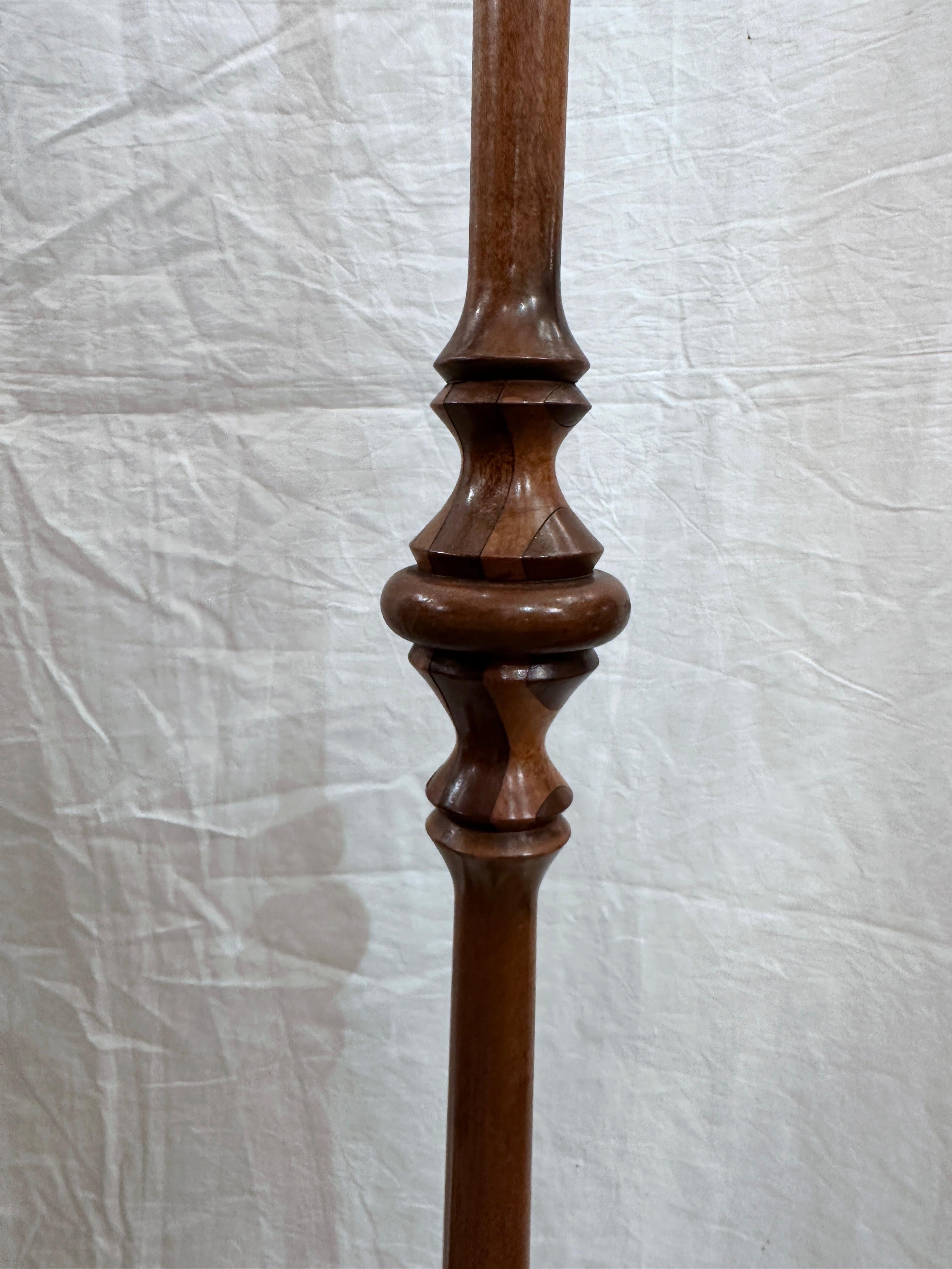 Pair of Carved Wood Floor Lamps, Sold Individually  For Sale 2