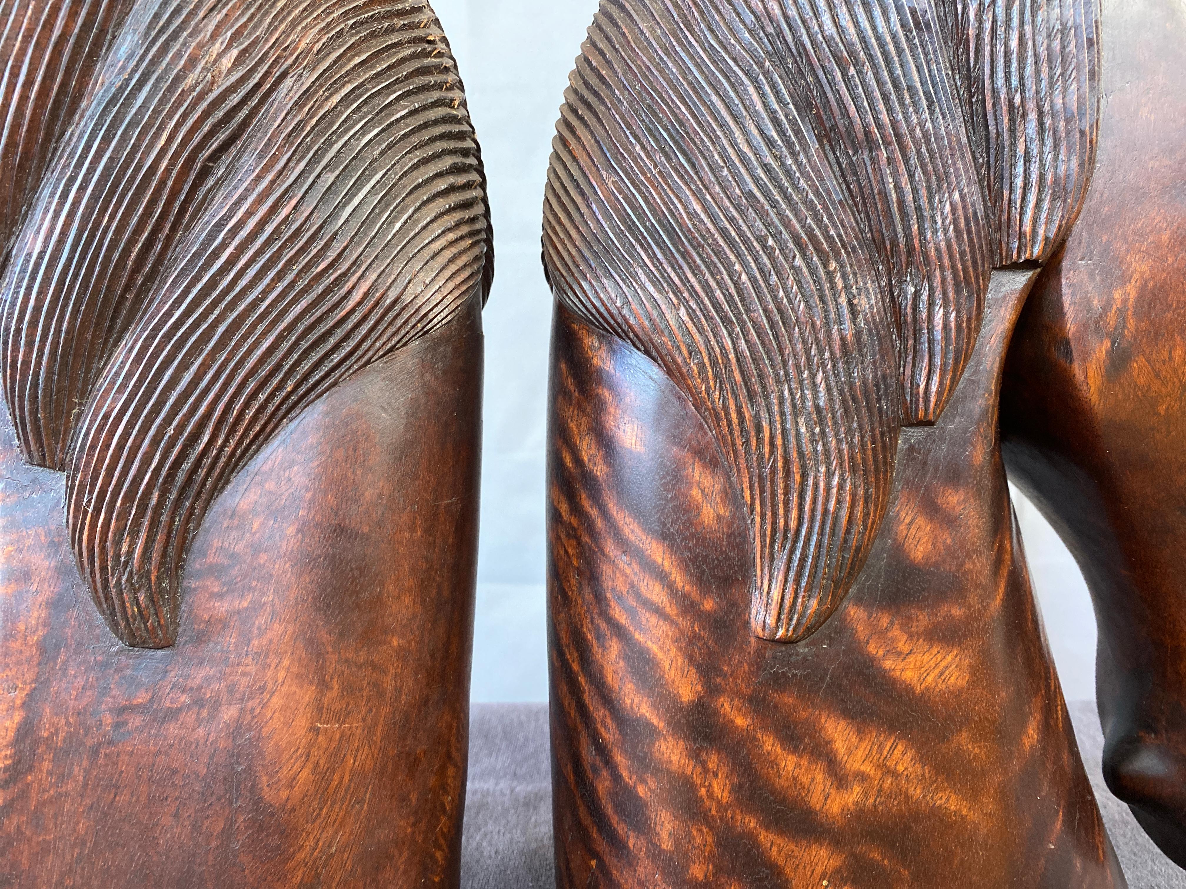 Pair of Carved Wood Horse Heads 6