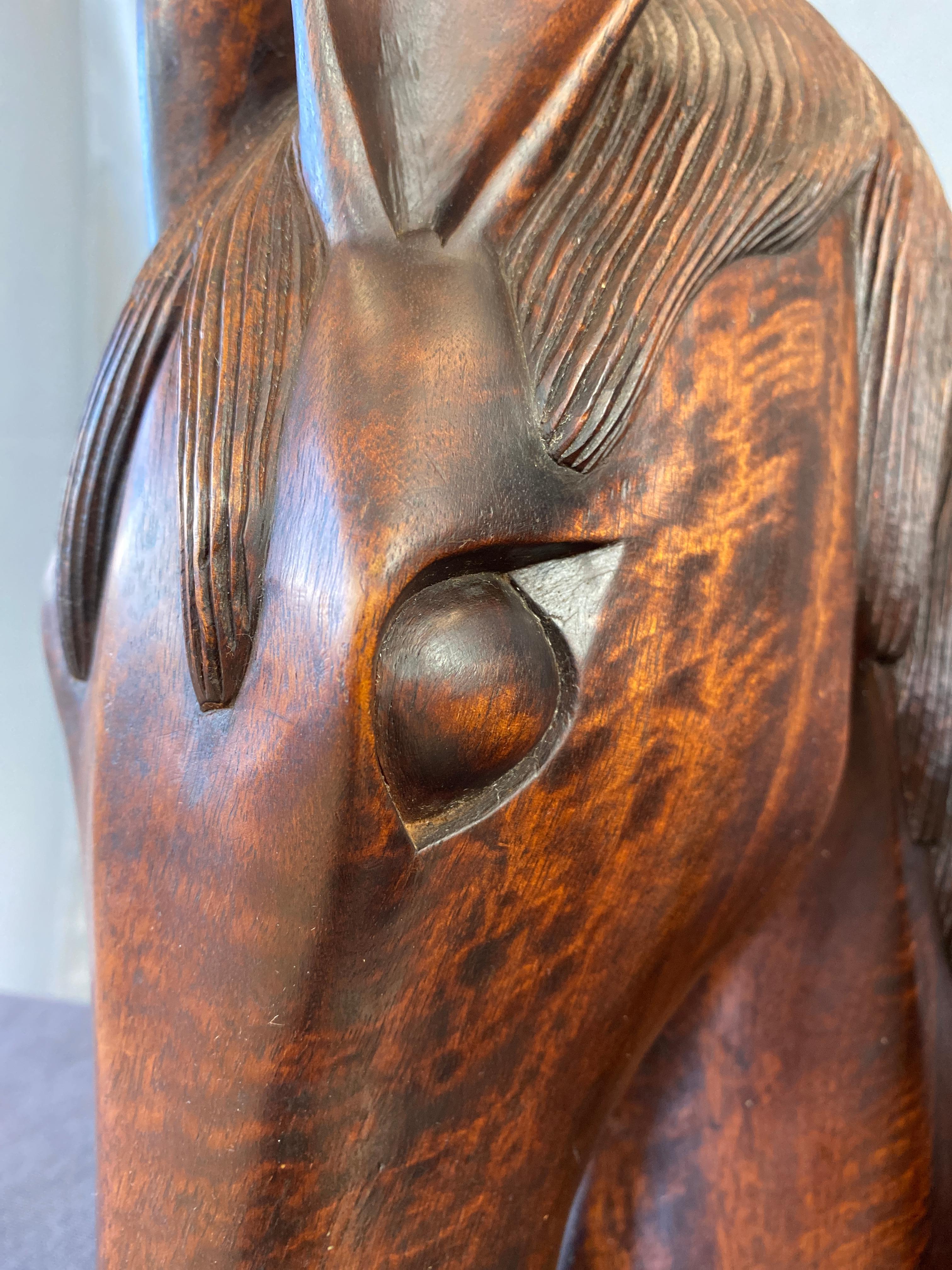 Pair of Carved Wood Horse Heads 8
