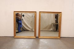 Pair of Carved-Wood Mirrors, Gold Frame w/Egg-and-Dart & Lamb's Tongue Trim