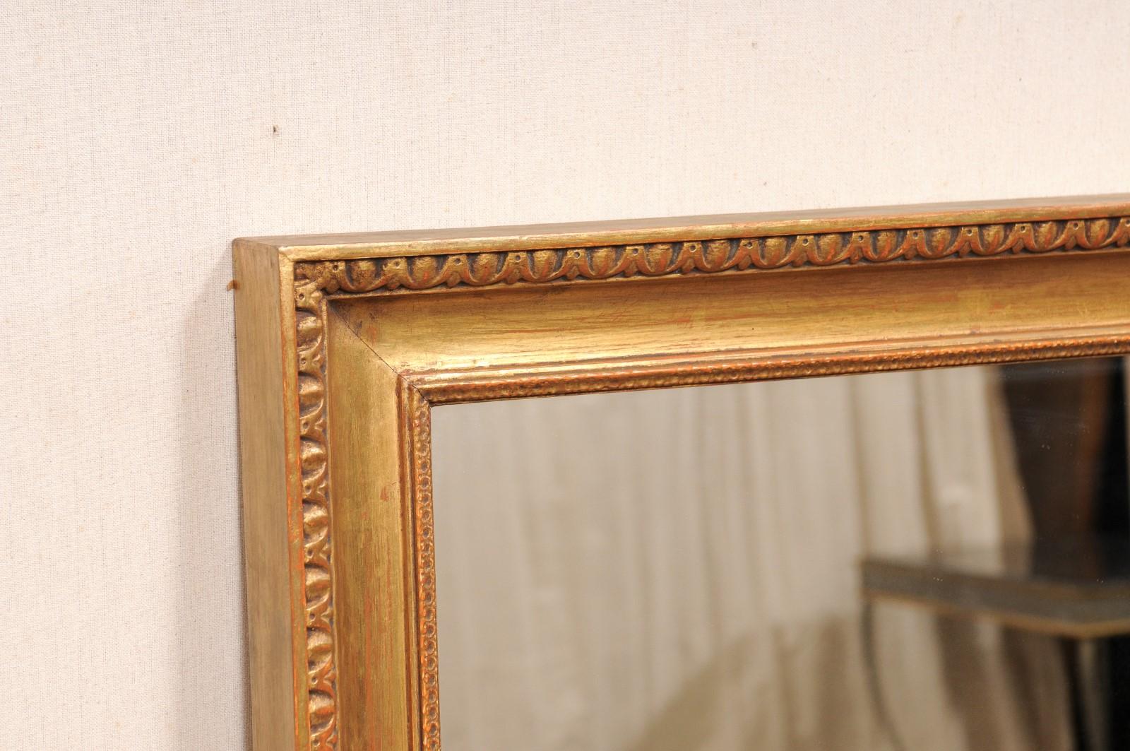 American Pair of Carved-Wood Mirrors, Gold Frame w/Egg-and-Dart & Lamb's Tongue Trim For Sale