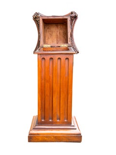 Pair of Carved Wood Pedestals with Secret Compartment