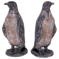 Pair of Carved Wood Penguins