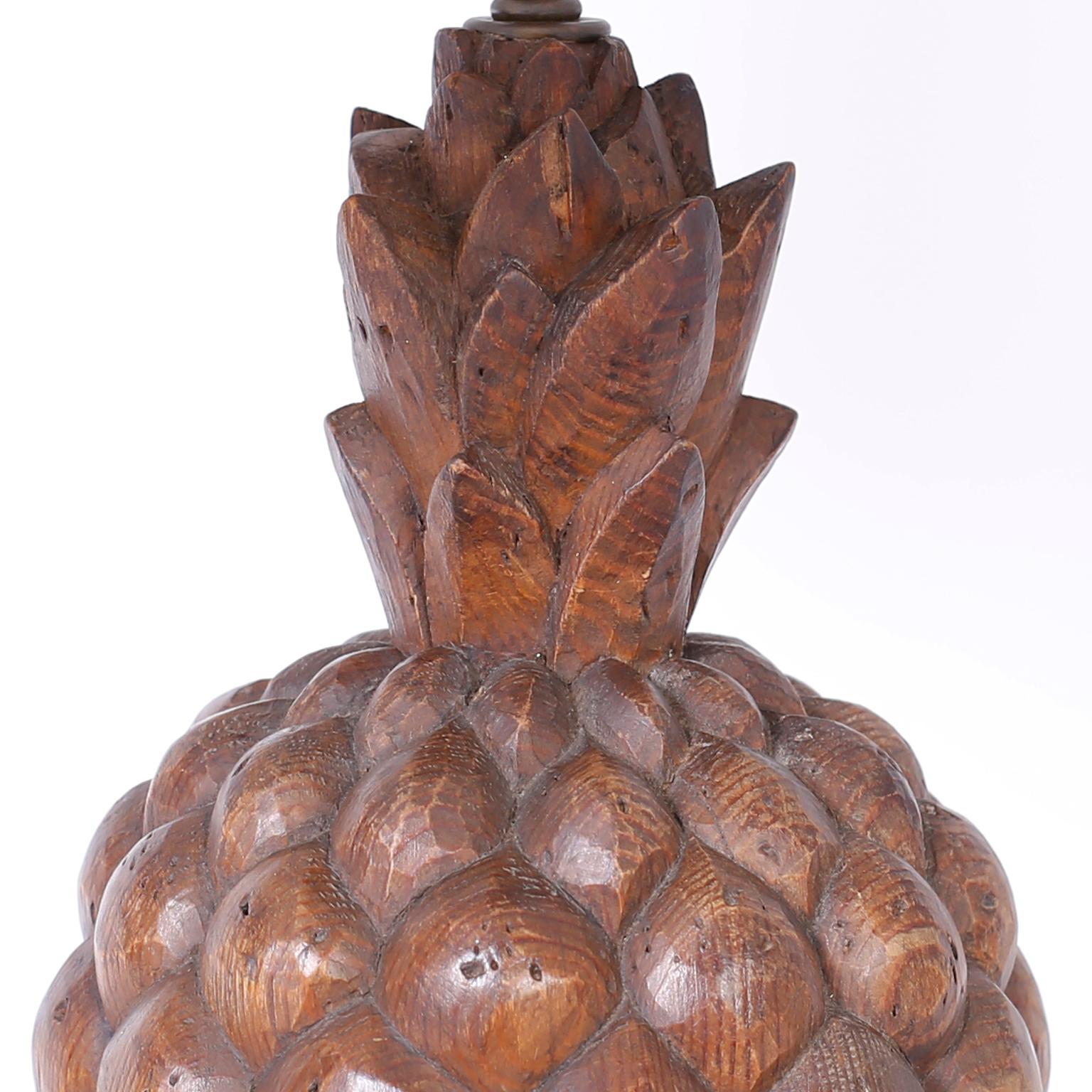 wood pineapple lamp