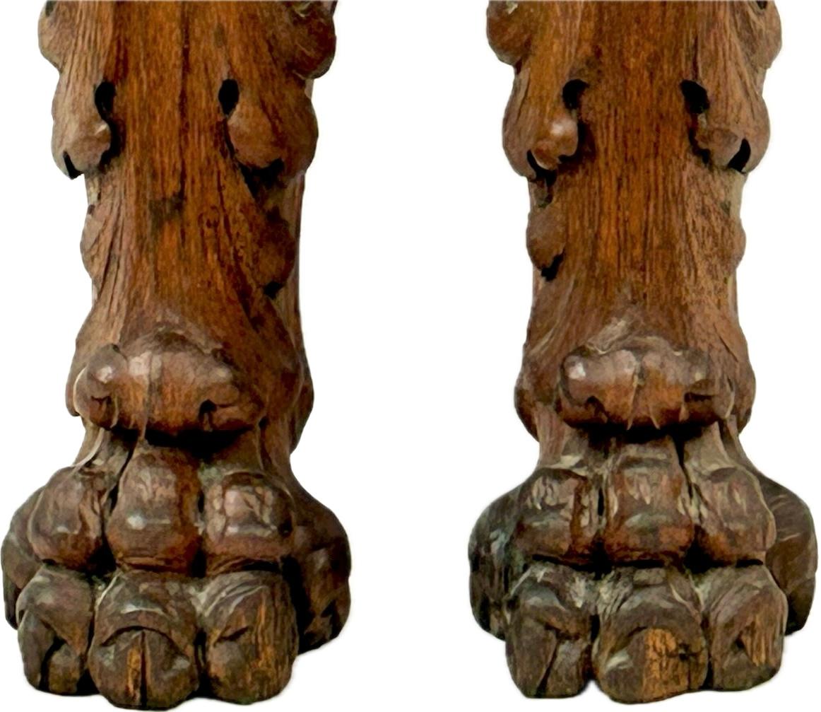 Italian Pair Of Carved Wooden Architectural Fragments For Sale