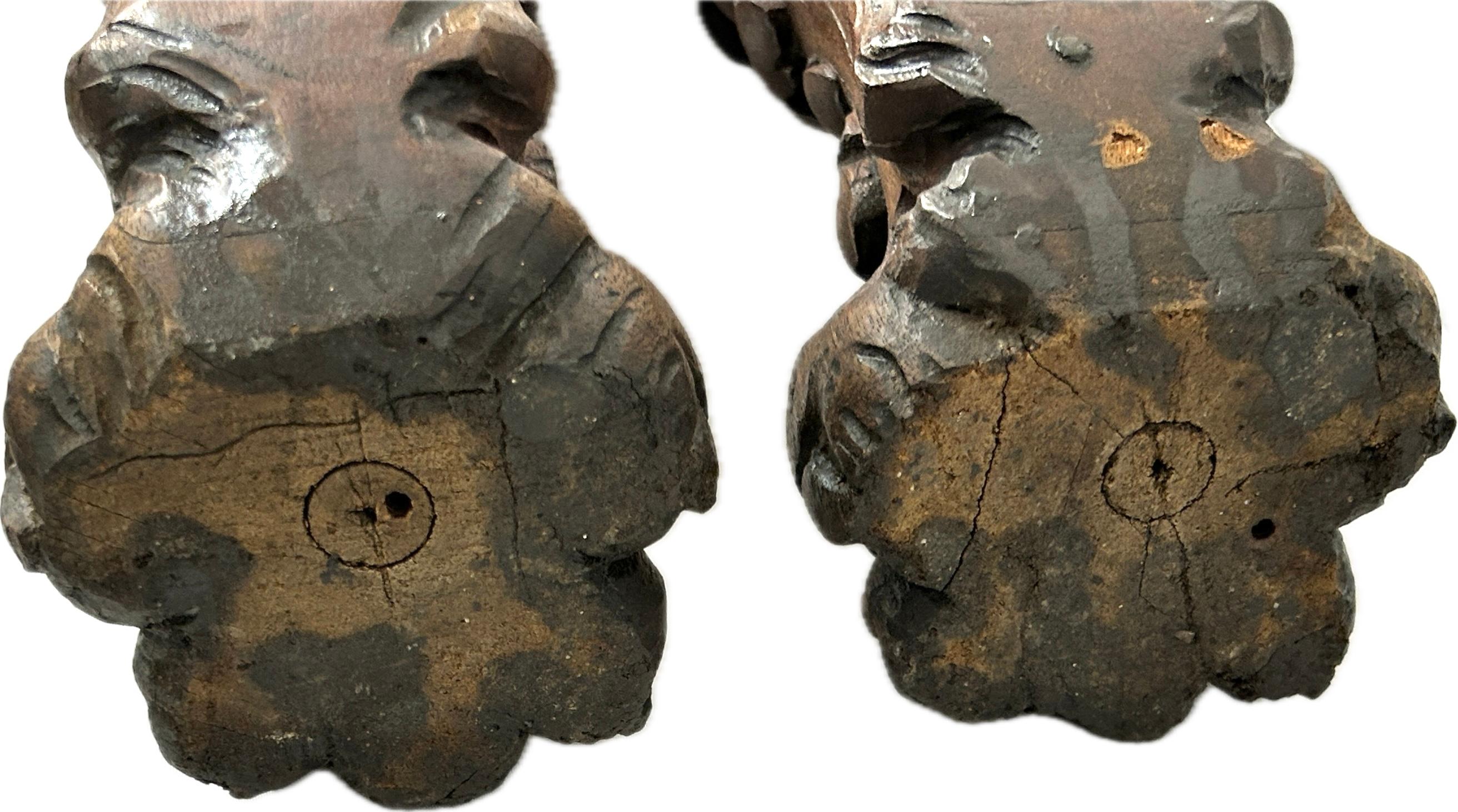 Pair Of Carved Wooden Architectural Fragments For Sale 3