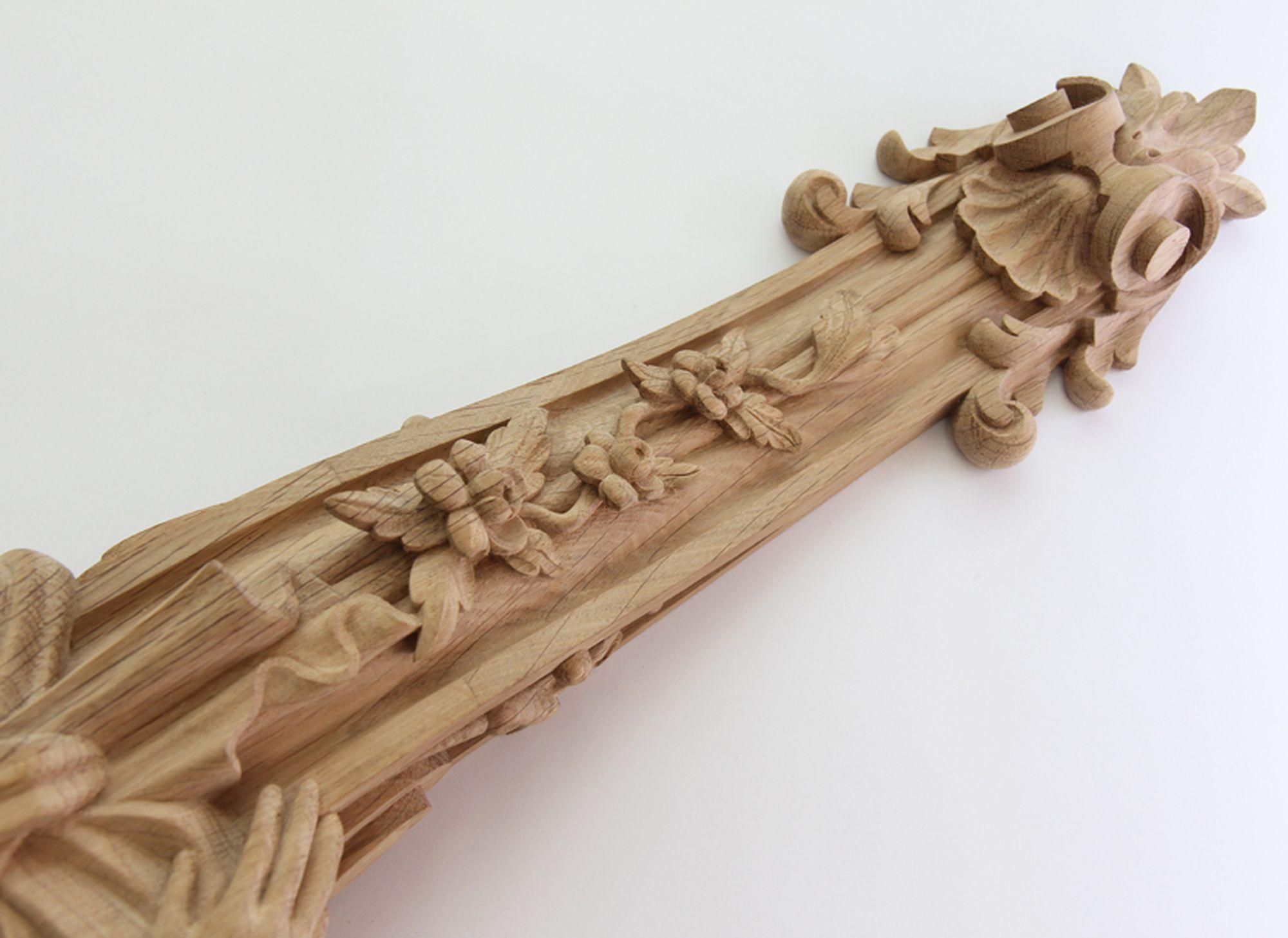 Woodwork Pair of Carved Wooden Corbels 