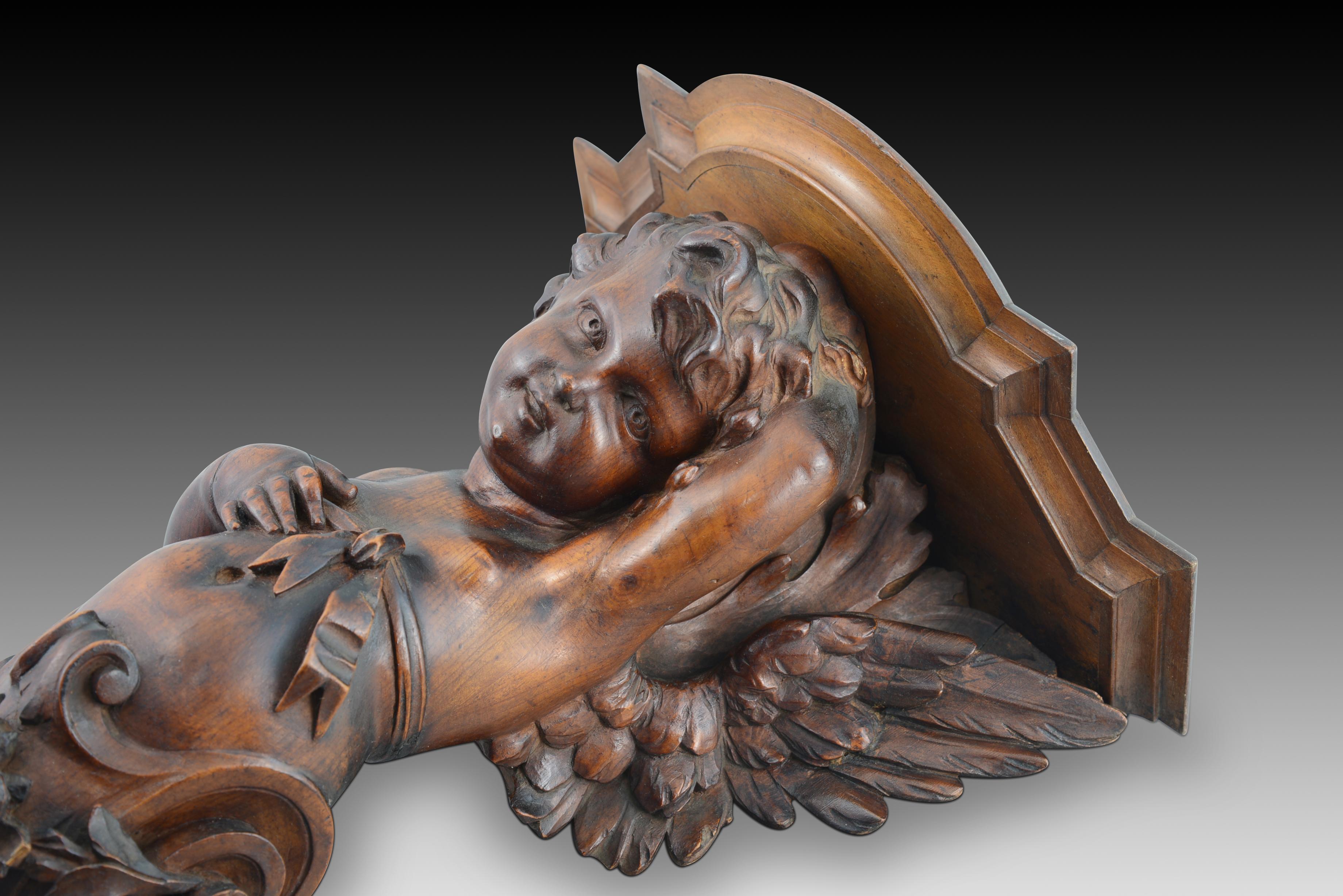 Pair of carved wooden corbels. Venice, 19th century. In Good Condition For Sale In Madrid, ES