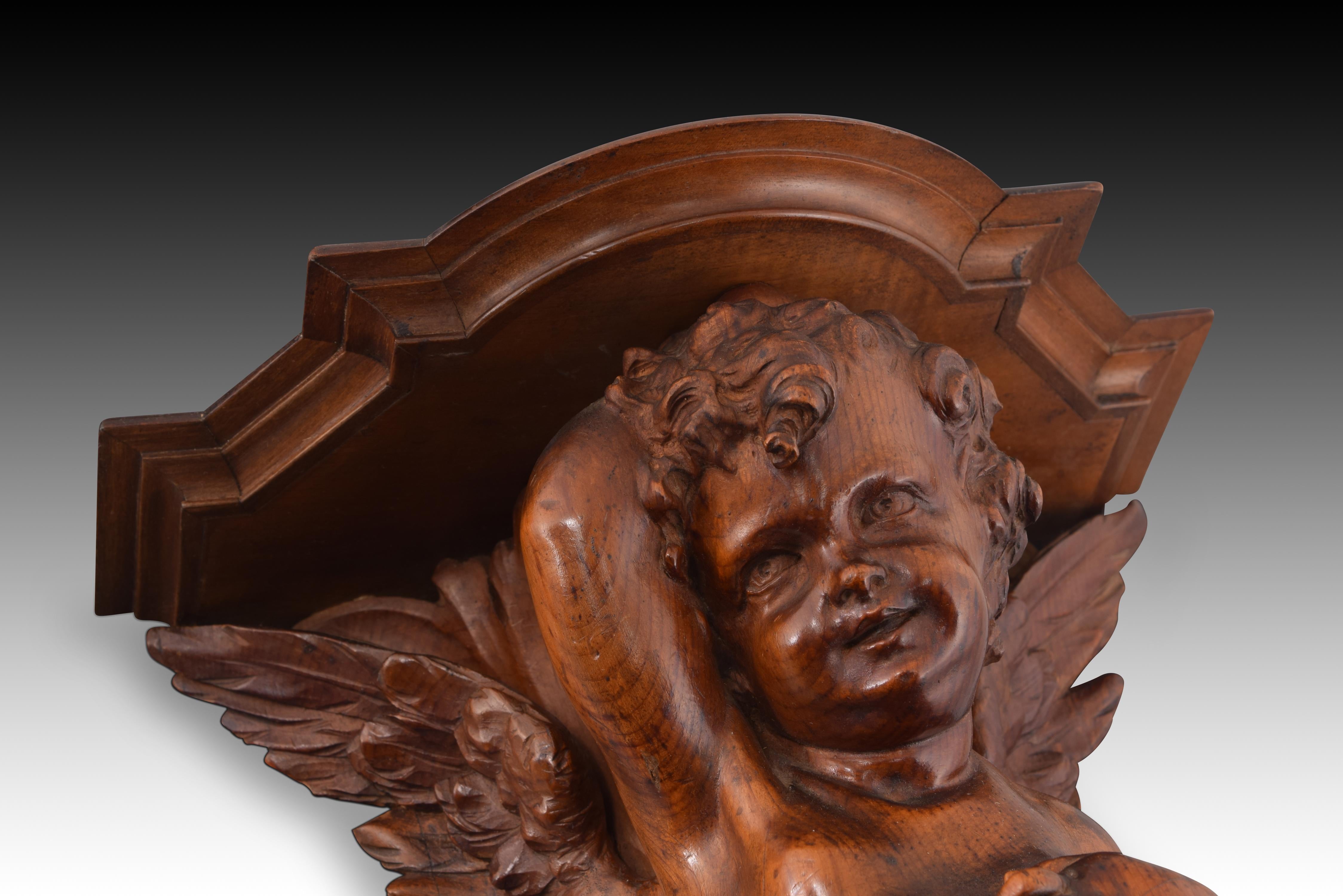 Pair of carved wooden corbels. Venice, 19th century. For Sale 2