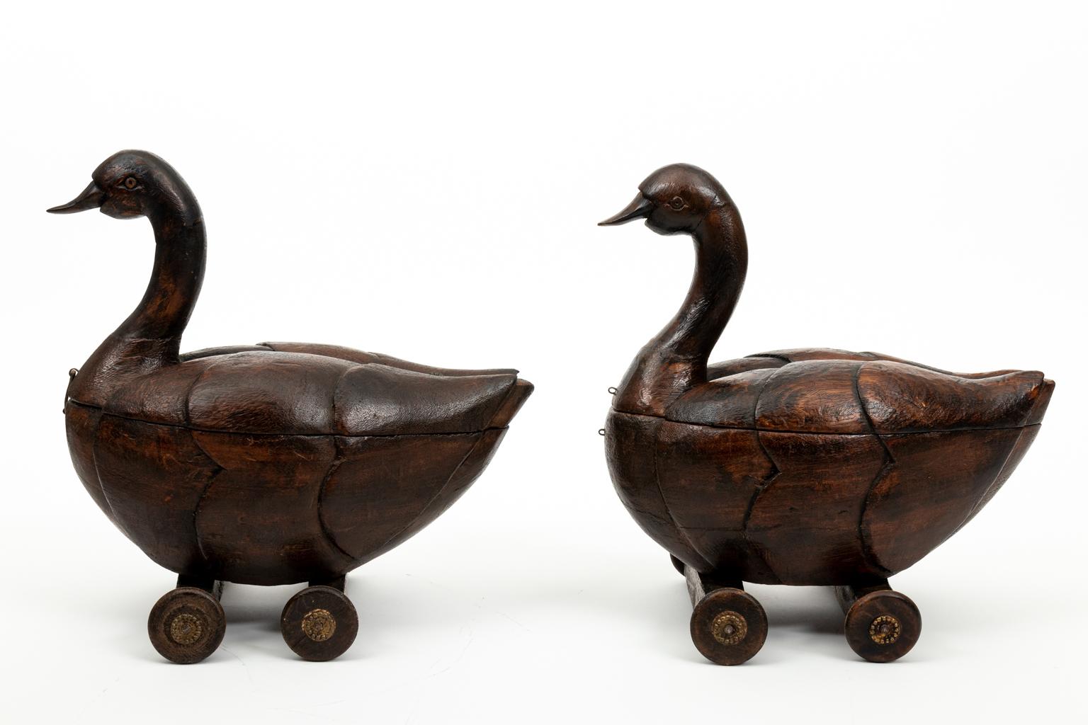 Pair of Carved Wooden Ducks 2
