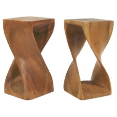 Pair of Carved Wooden Pedestals
