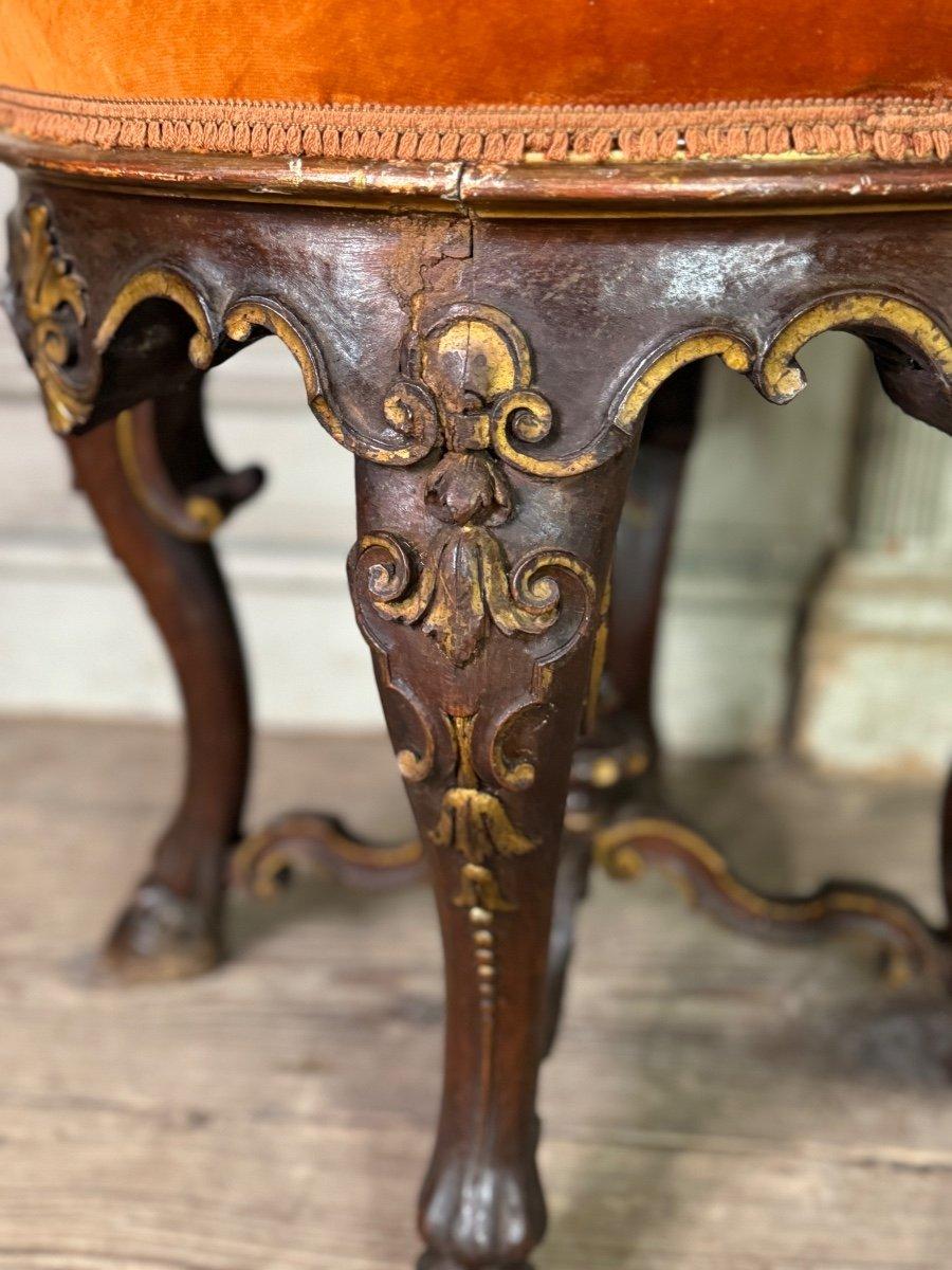 Wood Pair of carved wooden stools, circa 1900, marked F. Morin, Florence