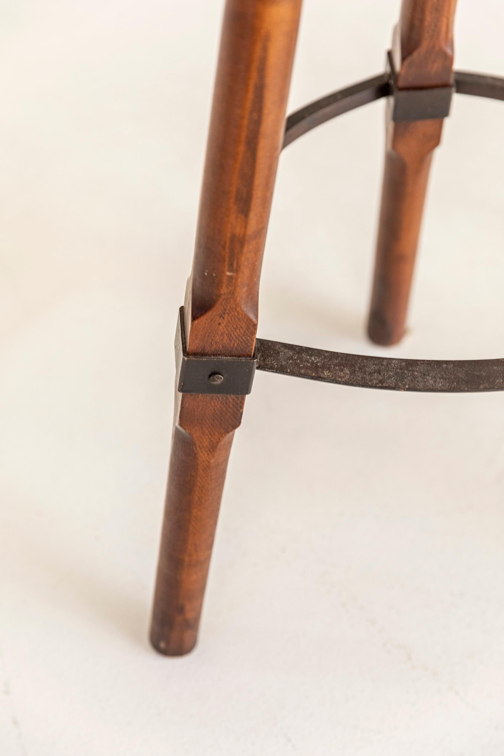 Pair of Carved Wooden Stools 6