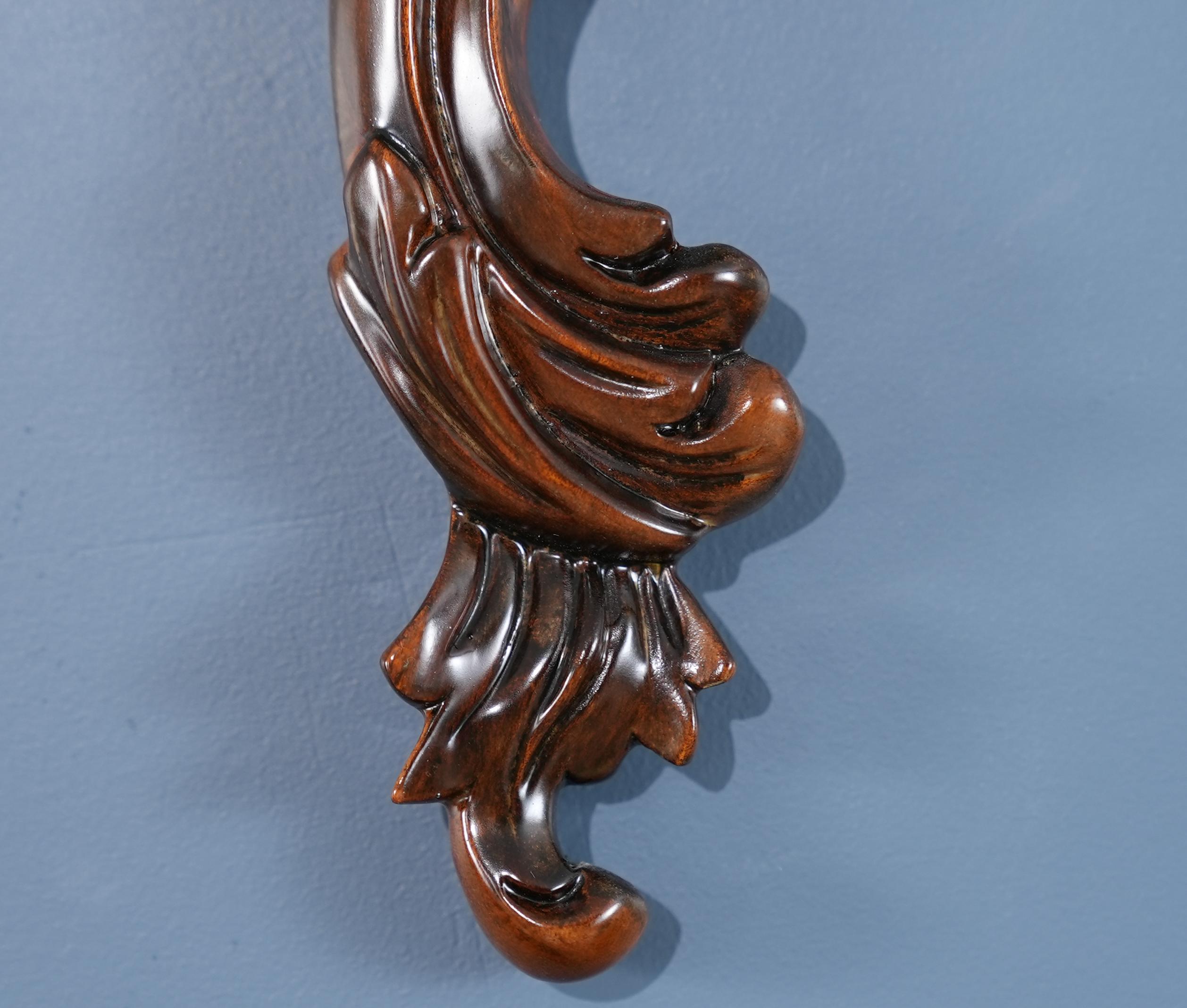 Pair of Carved Wooden Wall Sconces For Sale 7