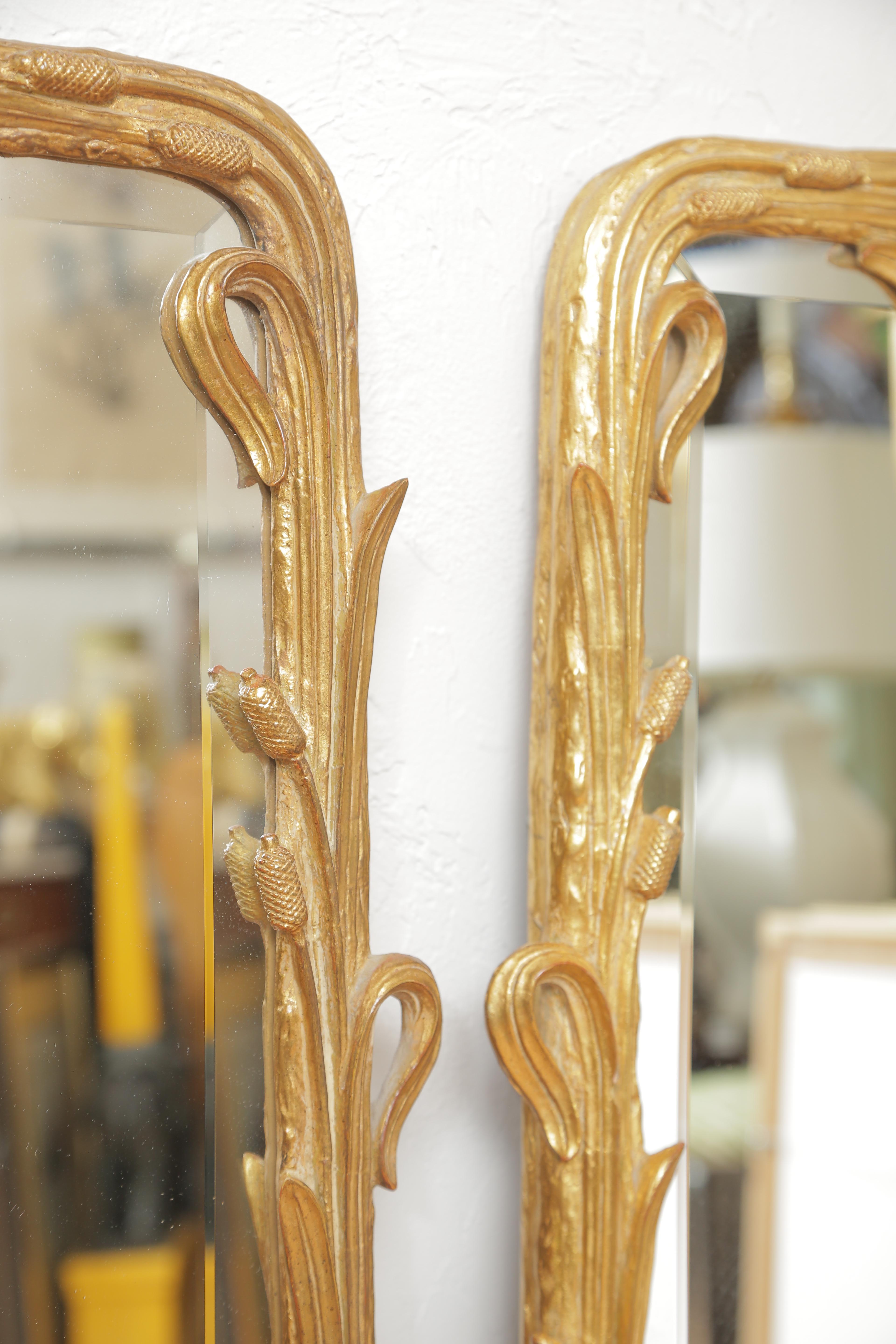 Pair of Carver's Guild Cat O' Nine Tails Mirrors In Good Condition In West Palm Beach, FL