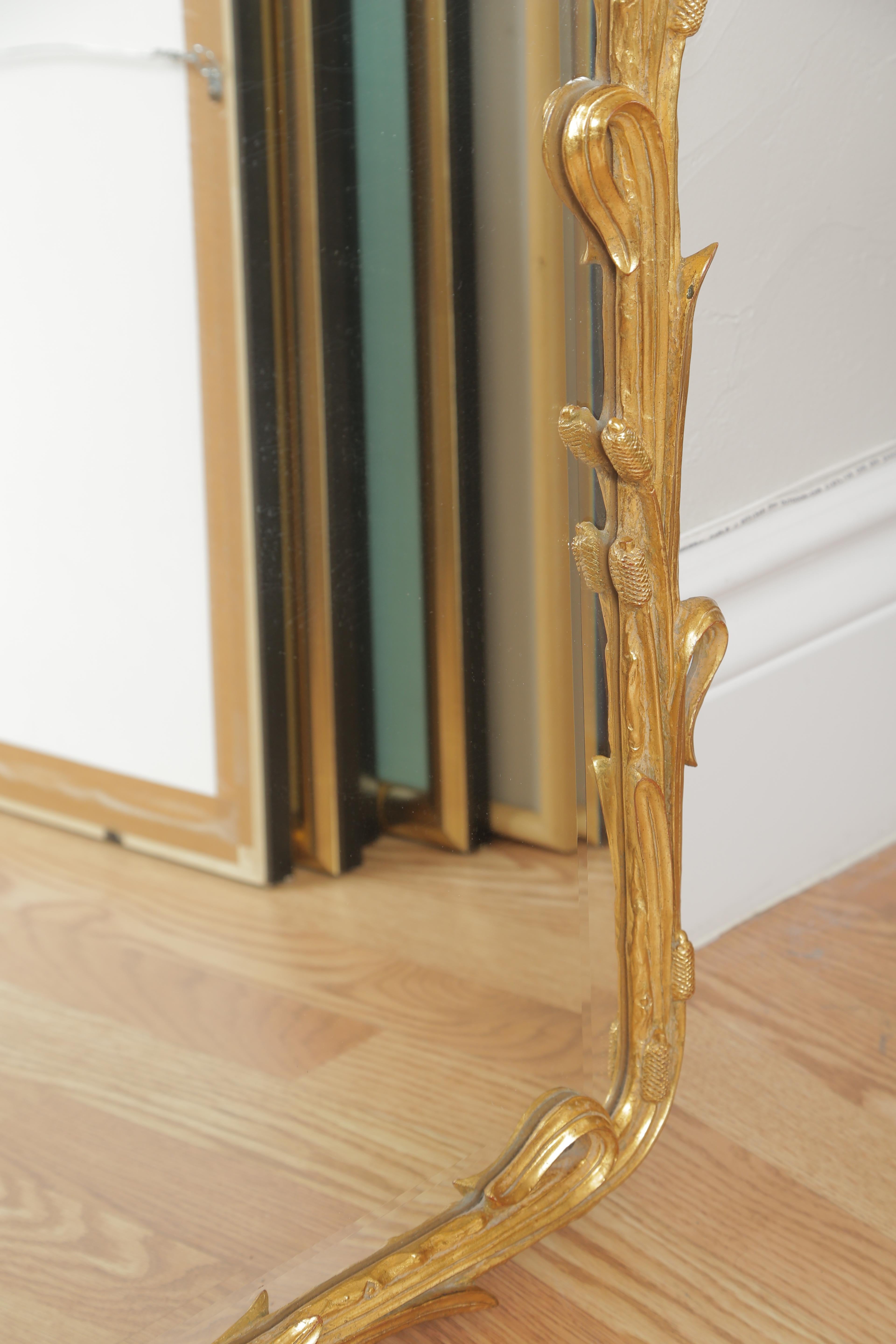Giltwood Pair of Carver's Guild Cat O' Nine Tails Mirrors