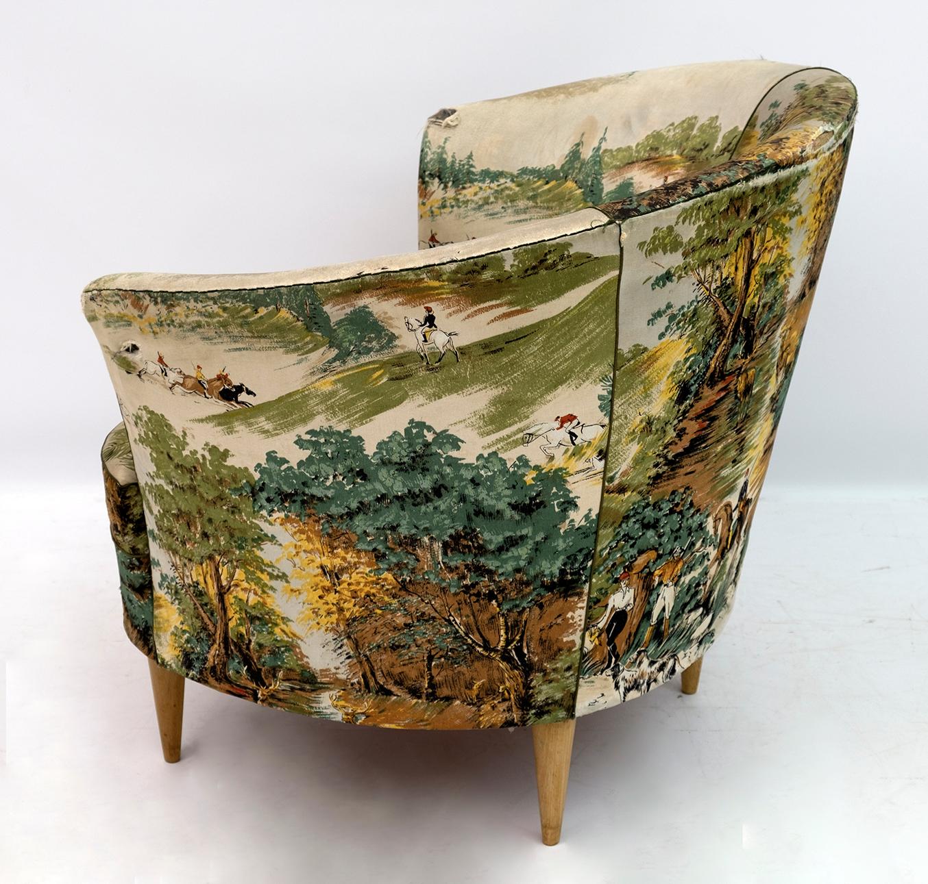 Kleine italienische Sessel von Casa e Giardino aus der Mitte des Jahrhunderts, 1950er Jahre im Zustand „Gut“ im Angebot in Puglia, Puglia