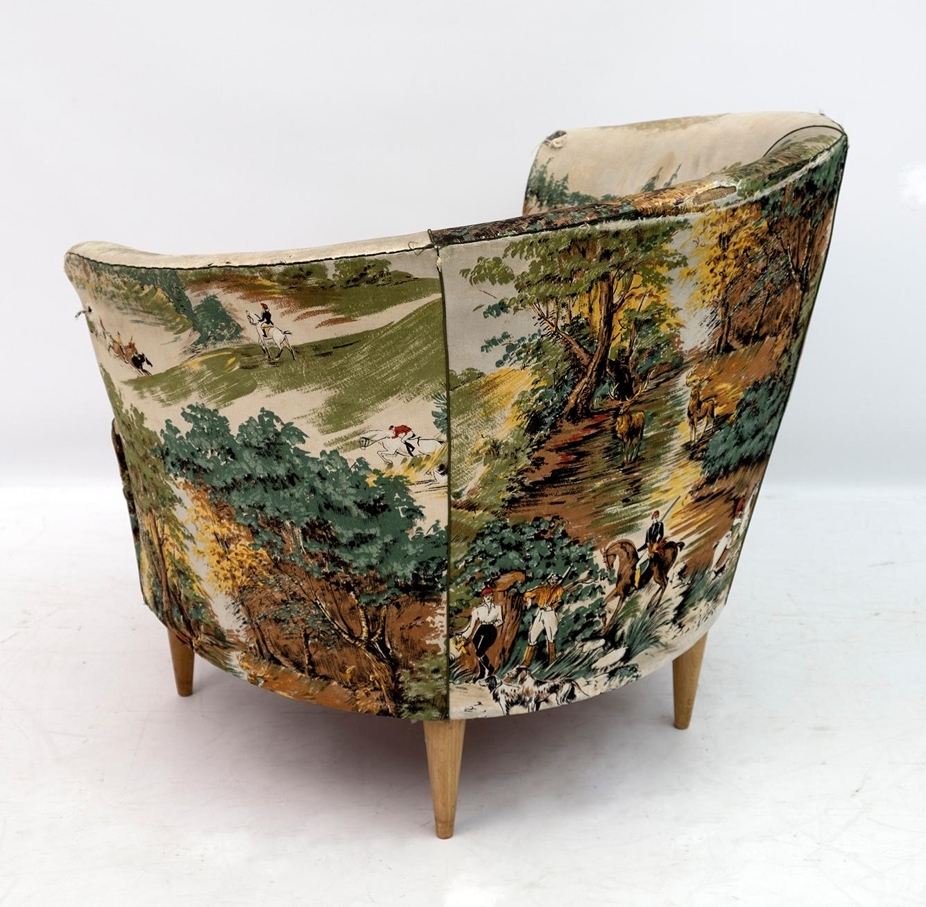 Kleine italienische Sessel von Casa e Giardino aus der Mitte des Jahrhunderts, 1950er Jahre (Mitte des 20. Jahrhunderts) im Angebot