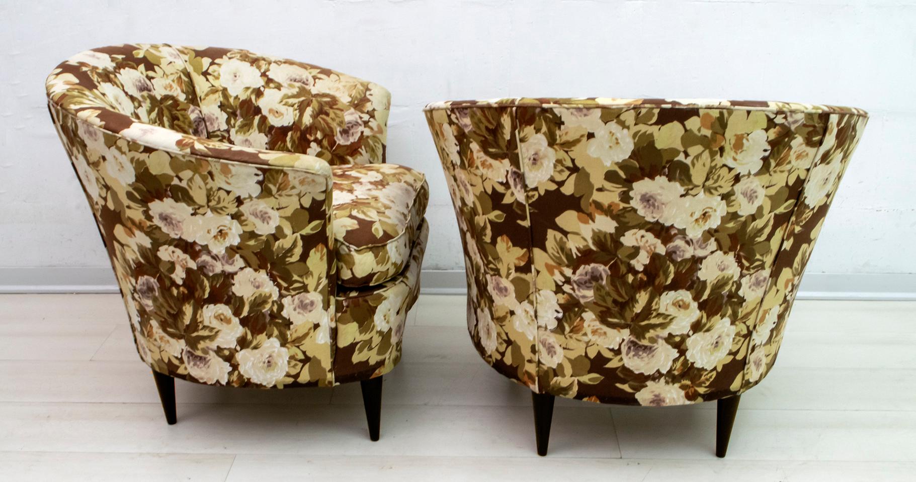 Mid-20th Century Pair of Casa e Giardino Mid-Century Modern Italian Small Armchairs, 1950s