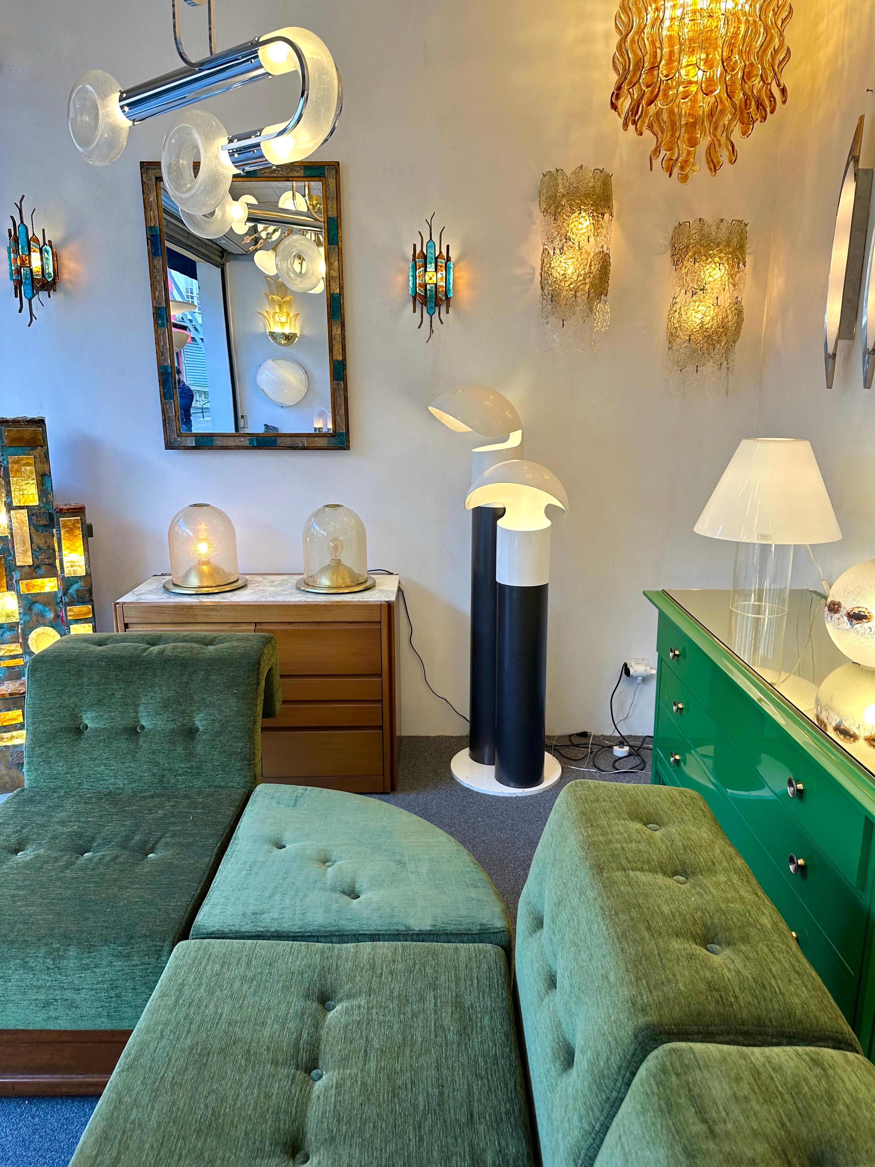 Mid-Century Modern Pair of Cascade Torcello Murano Glass Sconces by Vistosi, Italy, 1970s