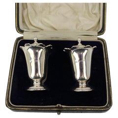Pair of Cased Antique Sterling Silver Pepperettes – Birmingham 1919
