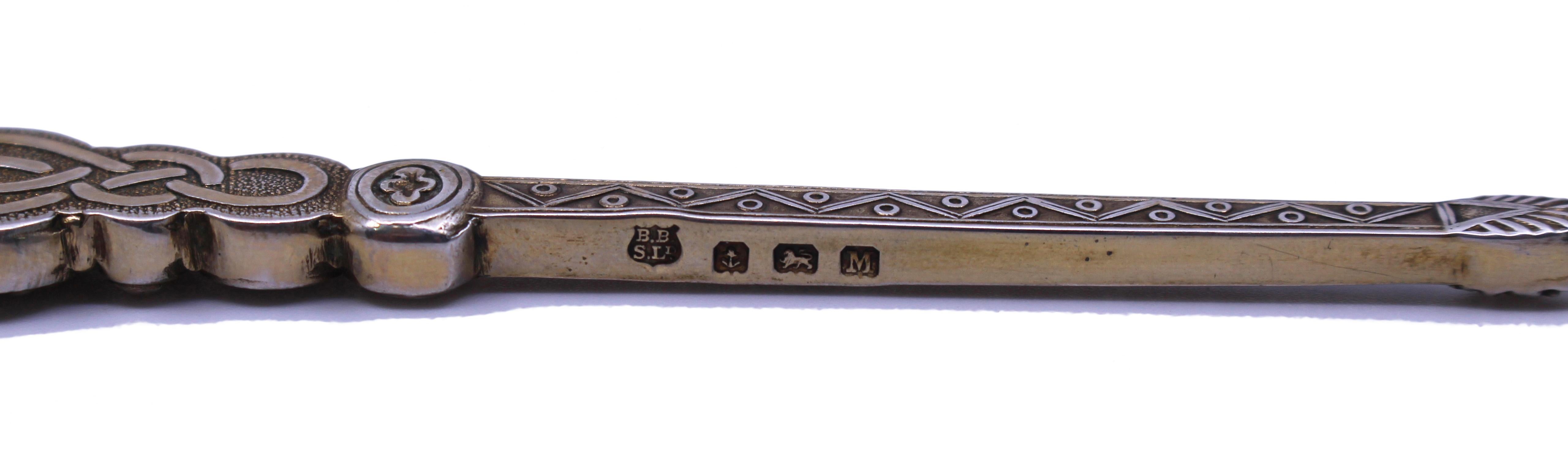 Pareja de Cucharas de Unción de Plata Dorada Envasadas - Birmingham, 1936 en venta 6