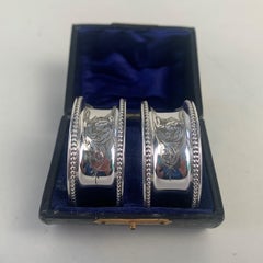 Pair of Cased Silver Napkin Rings